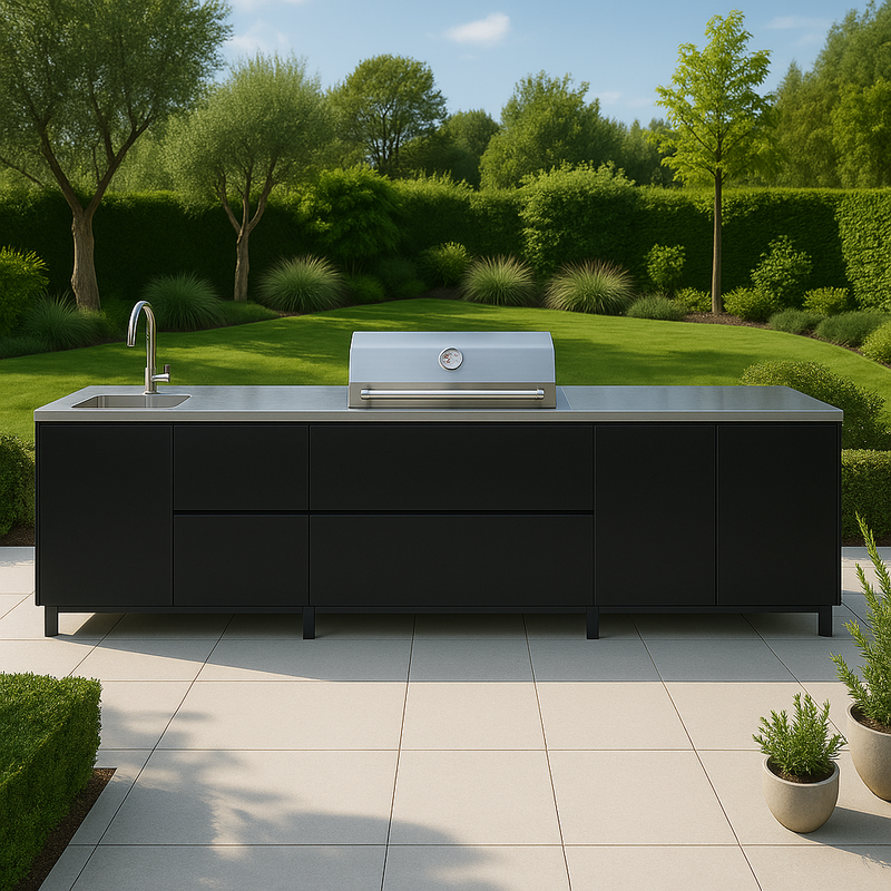 Hoppilif Outdoor Kitchen | BeefEater Proline & Sink – Olive Green (3.6m)