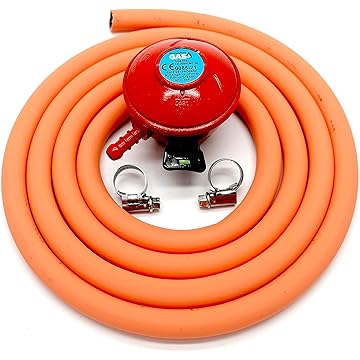 Grandhall Gas hose including UK regulator and adaptor