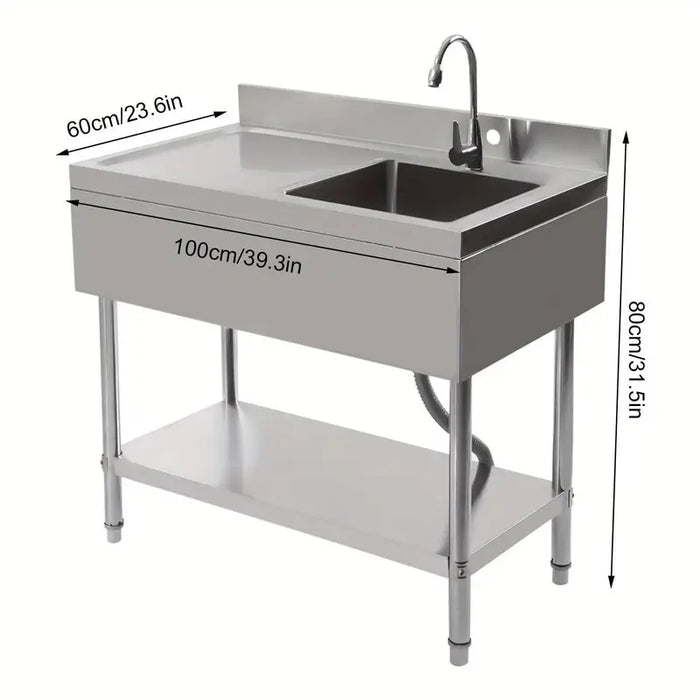 Stainless Steel Sink With One Basin Plus Tap