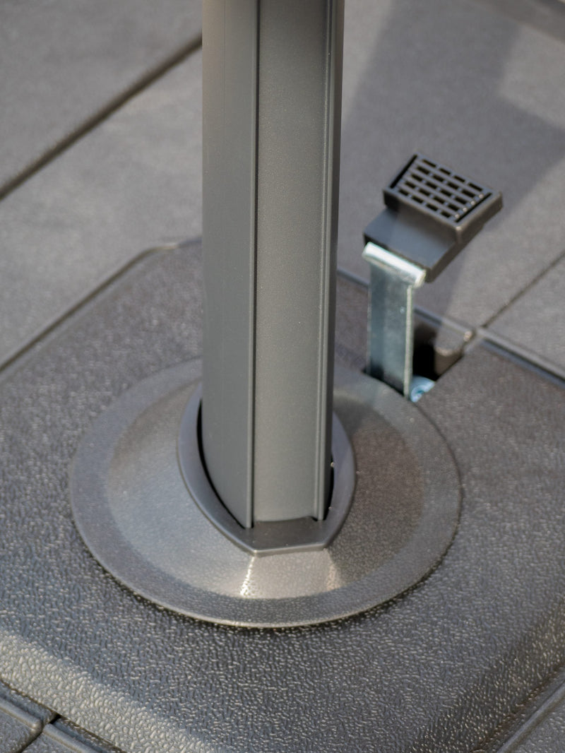 One Box Parasol 3m Round Led Cantilever With Water Filled Base