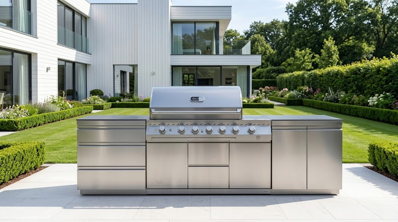 Whistler Outdoor Kitchen 6 Burner BBQ, Double Doors and Triple Drawer | 3.1M