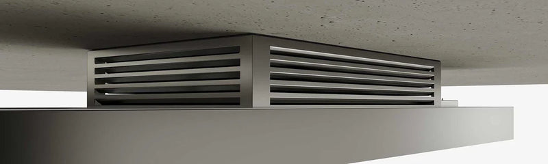 Airforce Silhouette F 100cm Ceiling Cooker Hood White Steel Finish Remote Controlled
