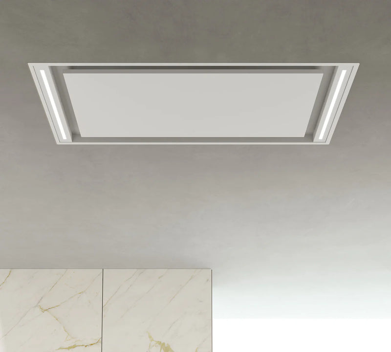 Airforce Silhouette Easy Up 100cm Ceiling Mounted Cooker Hood In White Steel Finish