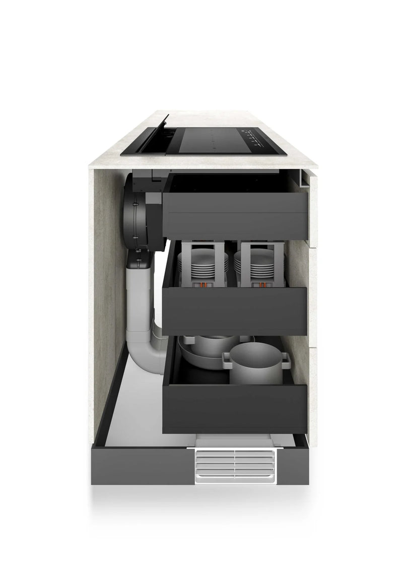 Airforce Visio Plus 90cm Rear Venting Induction Hob, Vertical rear Motor-Recirculating Model