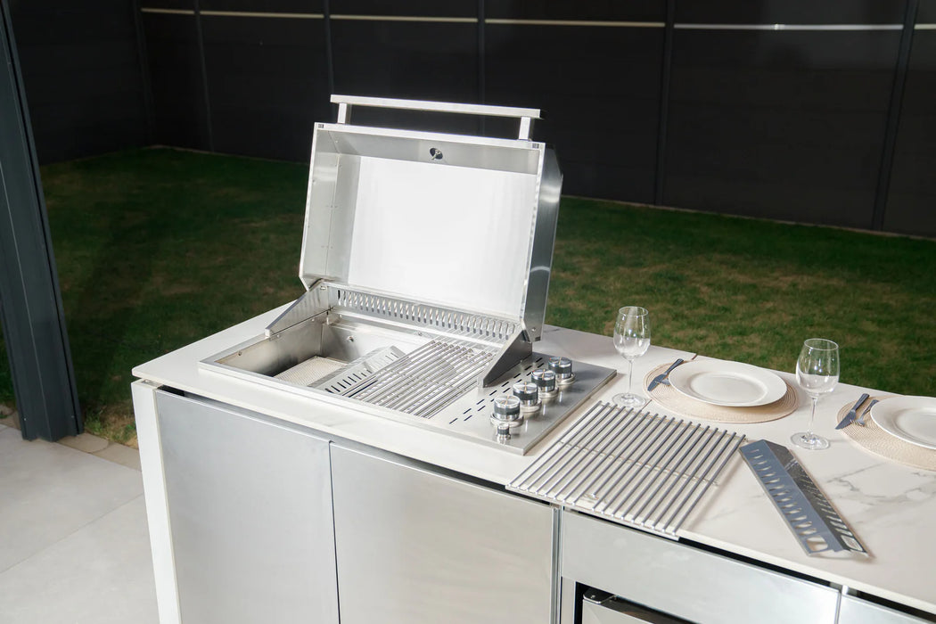 Goriller Outdoor Kitchen Alpha | 4-Burner Gas Grill, Refrigerator & Sink | 2.3m