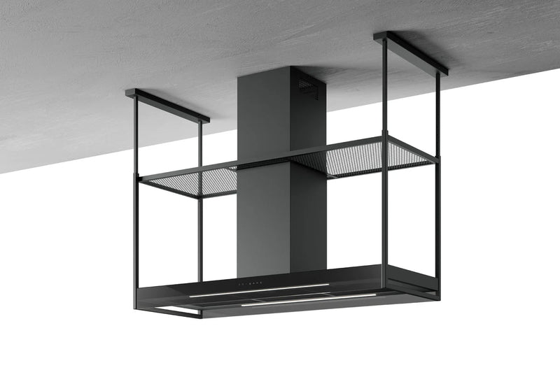 Airforce ANTARES 140cm Island Cooker Hood with Touch Controls in Black Steel Finish