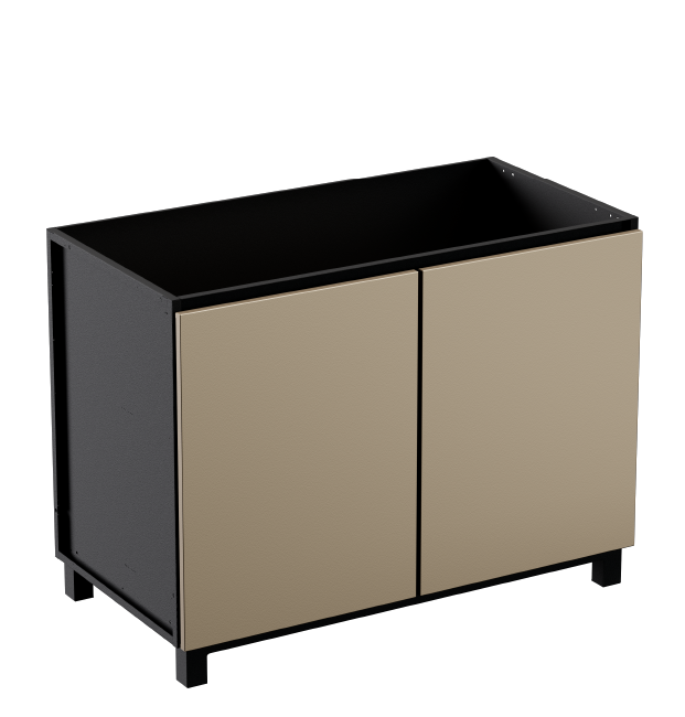 Hoppilif Outdoor Kitchen 120 cm Double Door Unit | Worktop Brushed Stainless Steel