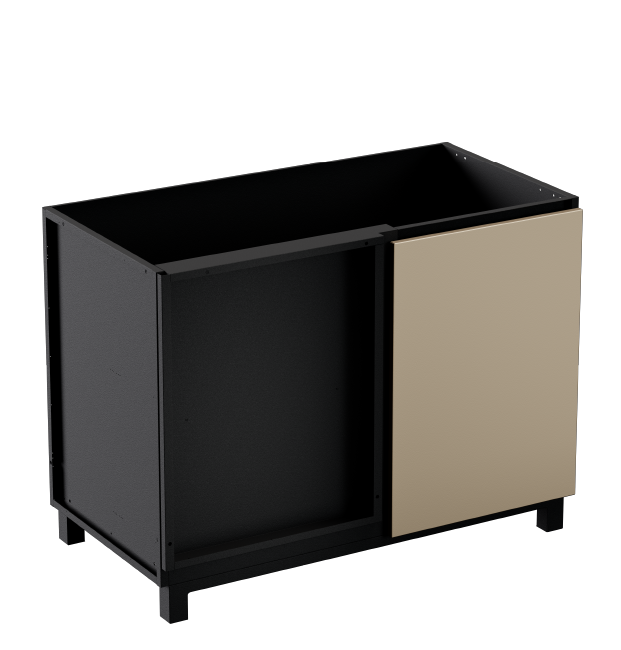 Hoppilif Outdoor Kitchen 90 Degree Corner Unit | Worktop Brushed Stainless Steel