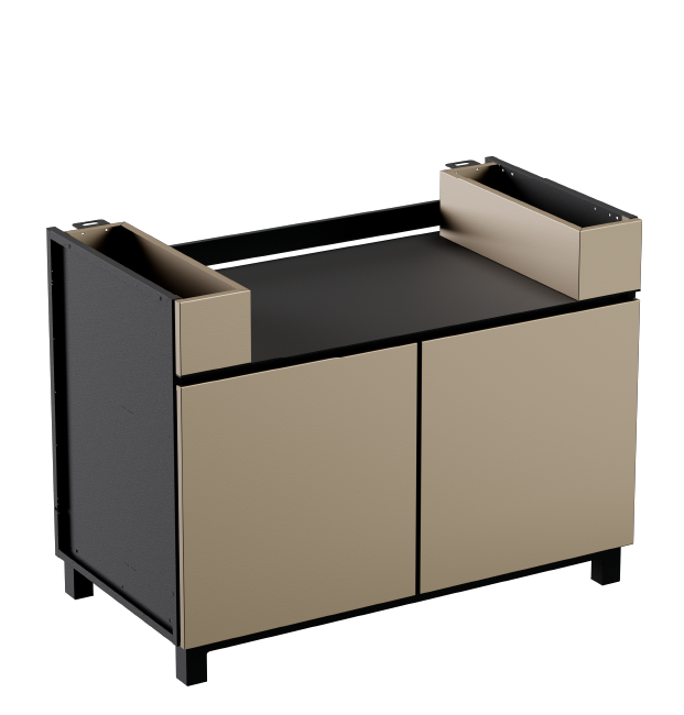 Hoppilif Outdoor Kitchen BBQ Base Unit | Worktop Brushed Stainless Steel