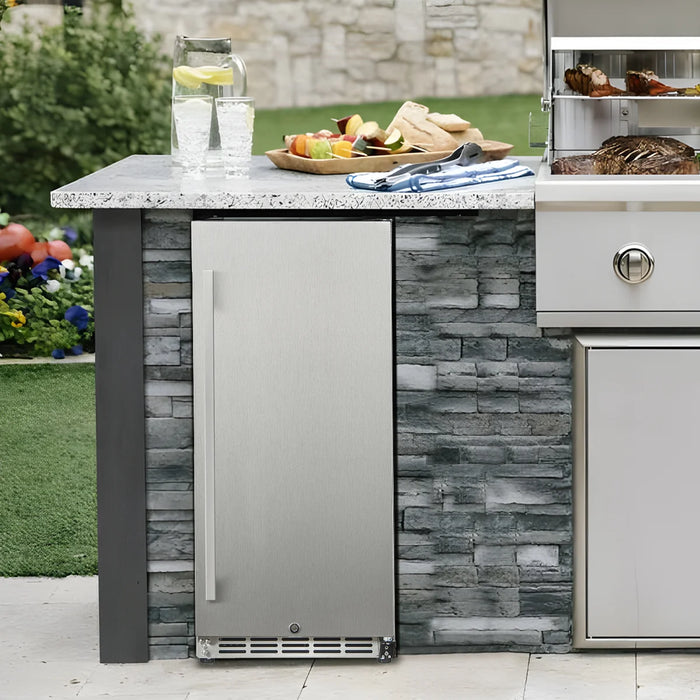 Solid door slimline outdoor under-counter beverage cooler