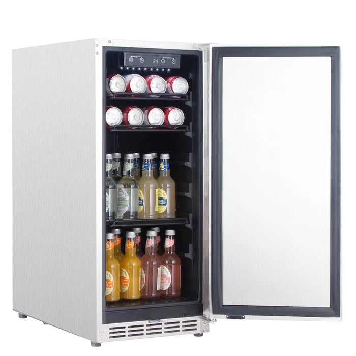 Solid door slimline outdoor under-counter beverage cooler