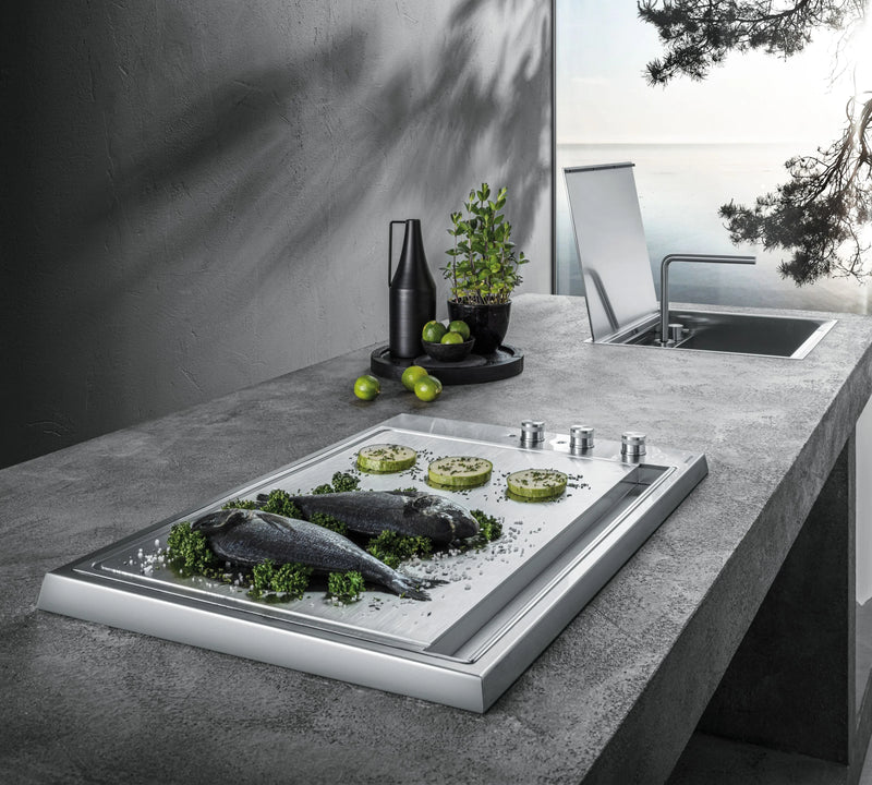 Barazza THALAS Outdoor Teppanyaki Hob 80cm - Satin AISI 316 stainless steel