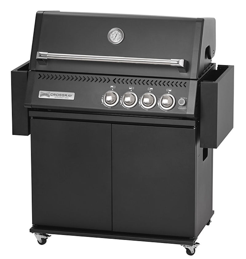 Heatstrip Crossray Black Built in gas BBQ and Trolley