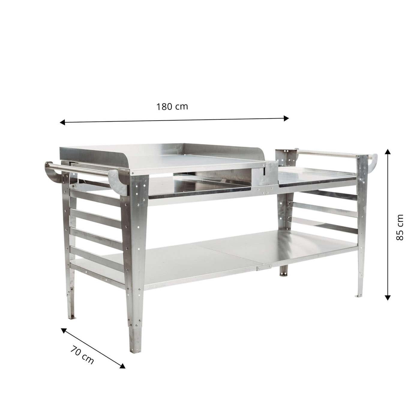 GrillSymbol large base base Baso-XL-inox made of stainless steel for the pizza oven