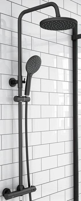 SHW002MB Vernet Thermostatic WRAS Shower Valves Black Round Shower