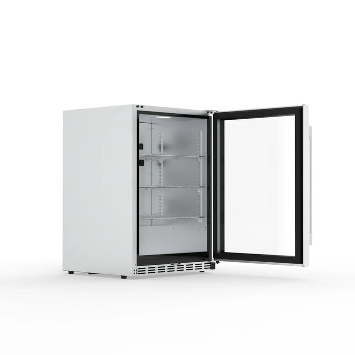 Glass door under-counter outdoor beverage cooler