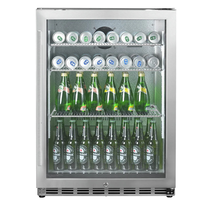 Glass door under-counter outdoor beverage cooler