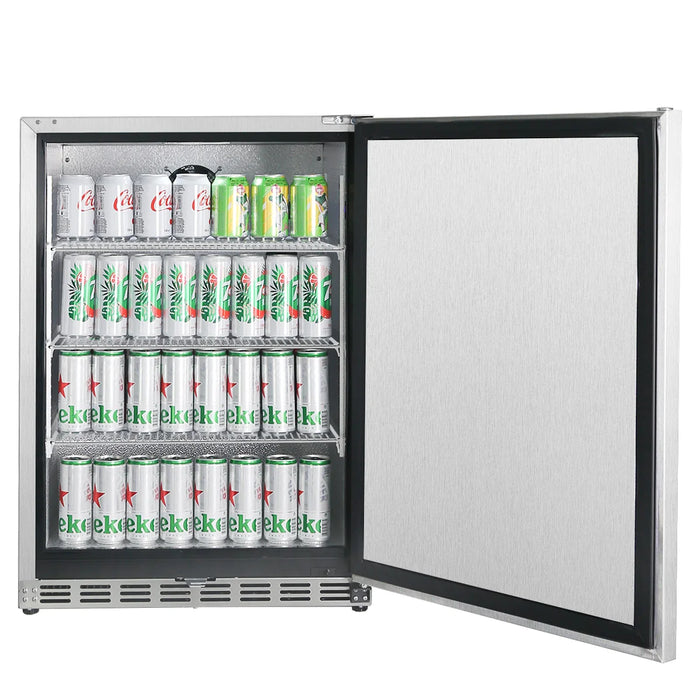 Solid door under-counter outdoor beverage cooler