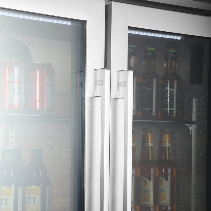 Double glass door outdoor under-counter beverage cooler