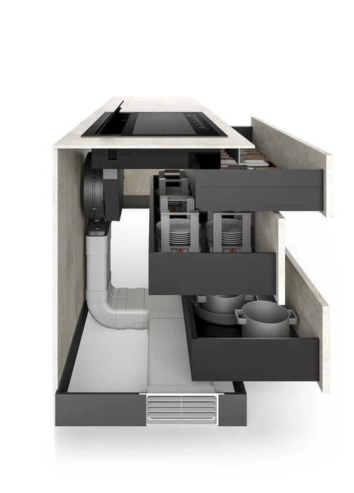 Airforce Innova Visio Plus Aspirating 90cm Induction hob with Rear Downdraft extraction with Vertical Rear Motor