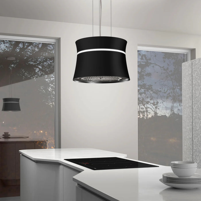 Airforce Sophie 50cm Island Lamp Cooker Hood with Integra System - Black