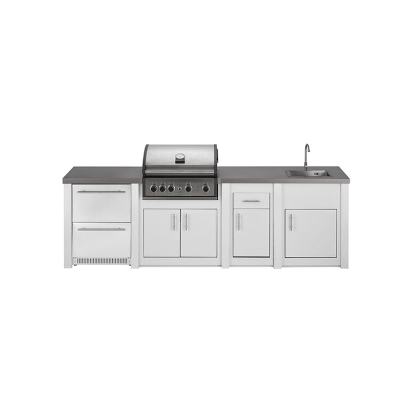 Grandpro by Stoll Aluminum Outdoor Kitchen Pro Elite Sink, and Double Drawer Fridge | 3M