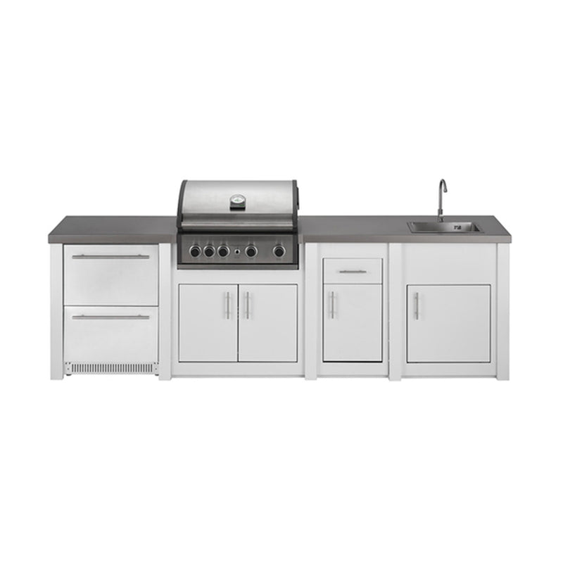 Grandpro by Stoll Aluminum Outdoor Kitchen Pro Elite Sink, and Double Drawer Fridge | 3M