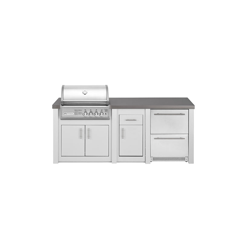 Grandpro by Stoll Aluminum Outdoor Kitchen Crossray and Double Drawer Fridge | 2.3M