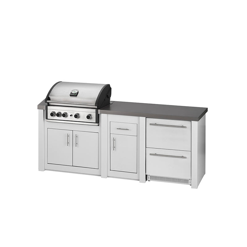 Grandpro by Stoll Aluminum Outdoor Kitchen Pro Elite and Double Drawer Fridge | 2.3M