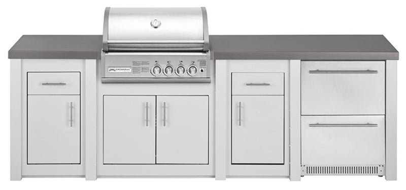 Grandpro by Stoll Aluminum Outdoor Kitchen Crossray, and Double Drawer Fridge | 3M