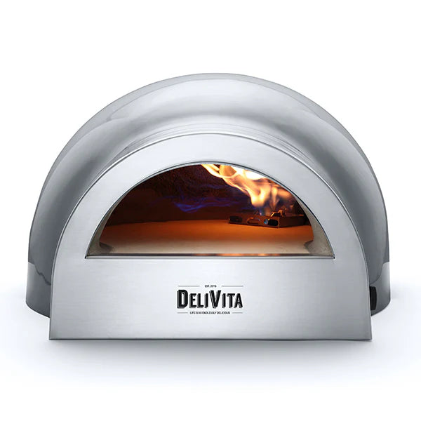 DeliVita Eco Wood & Gas Fired Oven - Hale Grey + Regulator & Hose