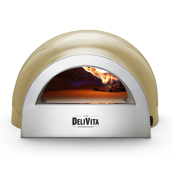DeliVita Eco Wood & Gas Fired Oven - Olive Green + Regulator & Hose