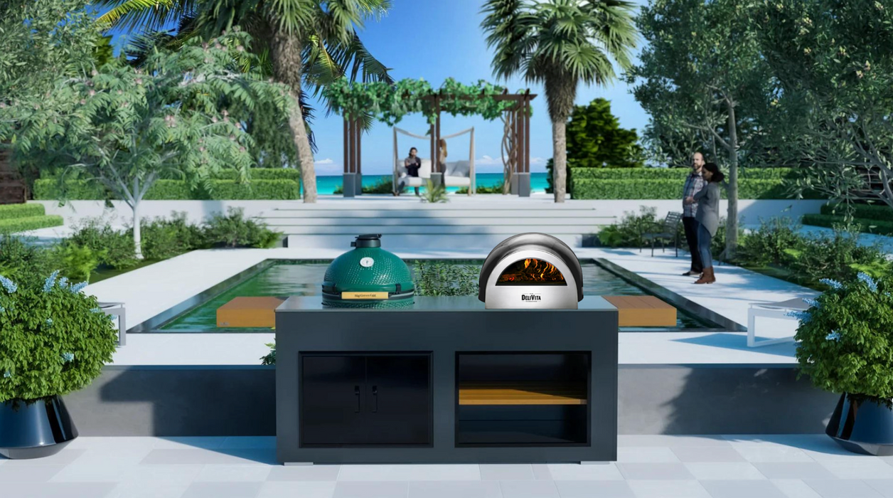 Outdoor Kitchen DeliVita Pizza Oven & Big Green Egg - 2M