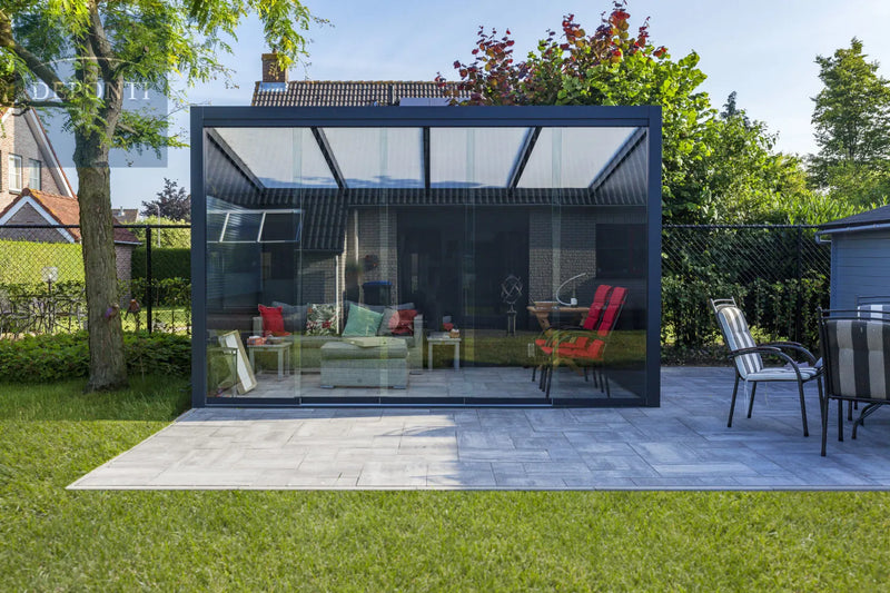 Ribolla Detached Terrace Canopy Black - 406x300