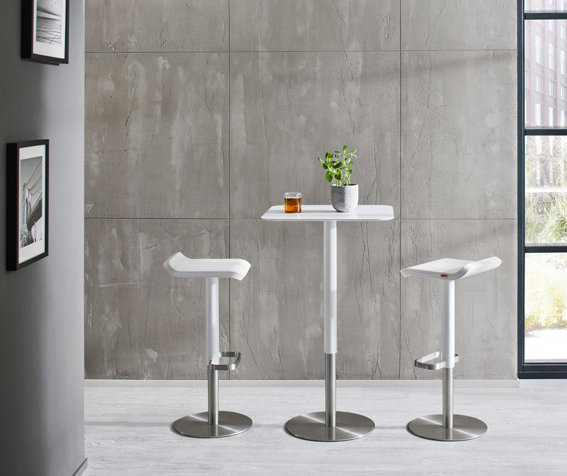 Side table ED white / stainless steel - 60x60x105cm