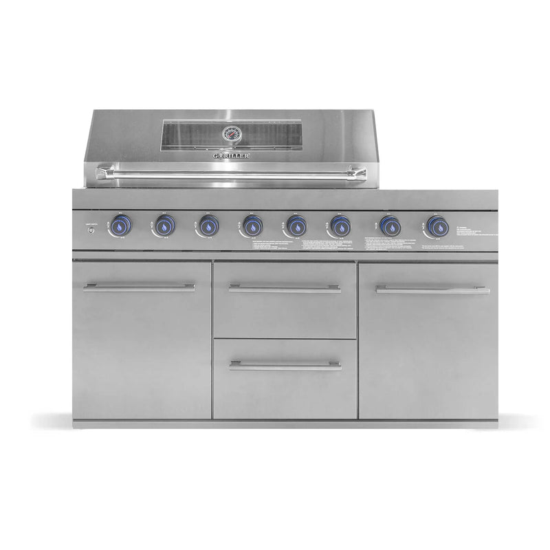 Goriller Outdoor Kitchen Empire | 8-Burner Gas Grill, Fridge, Sink & WorkStation | 3m