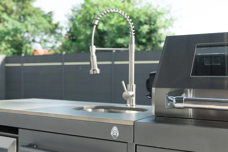 Goriller Outdoor Kitchen Empire | 8-Burner Gas Grill, Fridge, Sink & WorkStation | 3m