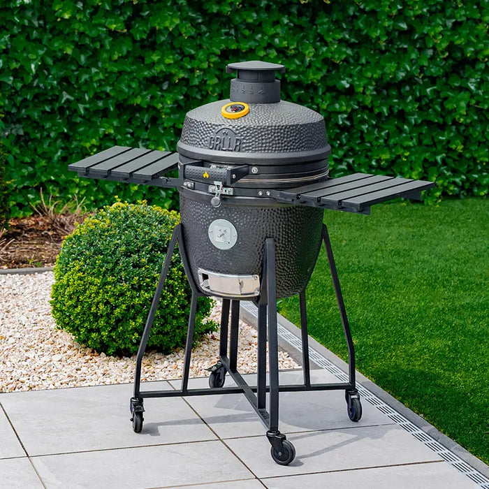 GRLLR Ember Classic 18 Inch Kamado Charcoal Black with cart