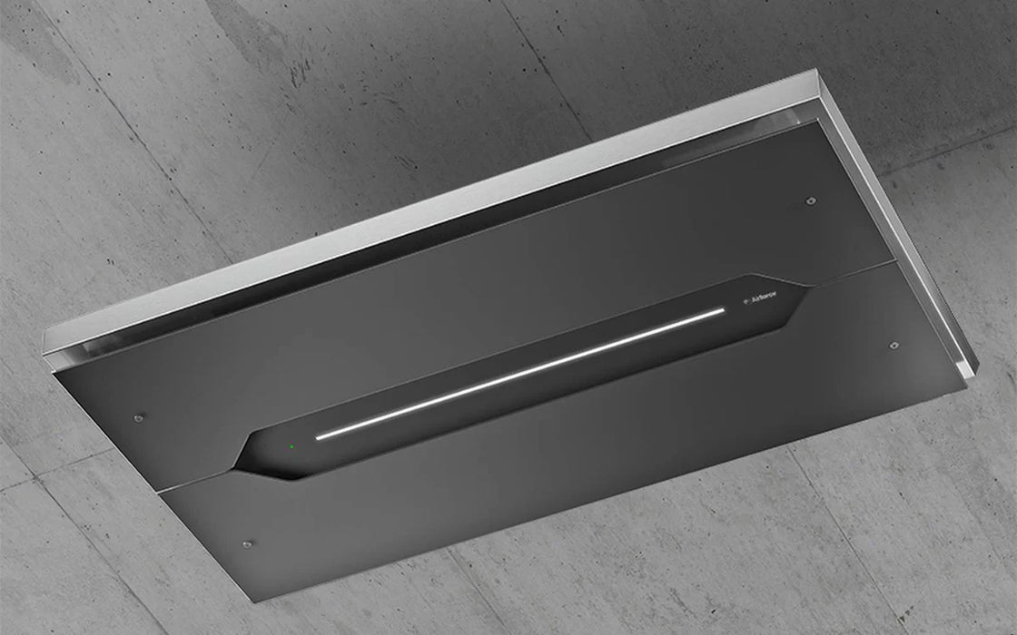 Airforce F139 F Restyled 120 Ceiling Mounted Recirculating Cooker Hood In Black Finish