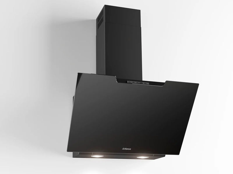 Airforce F212 60cm Wall Mounted Cooker hood with Soft push button control-Black Glass Finish