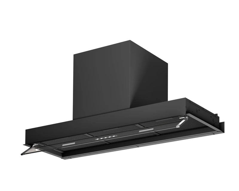 Airforce F300 120cm Built-In Cooker Hood with Touch Controls- Black Finish with Adjustable Glass