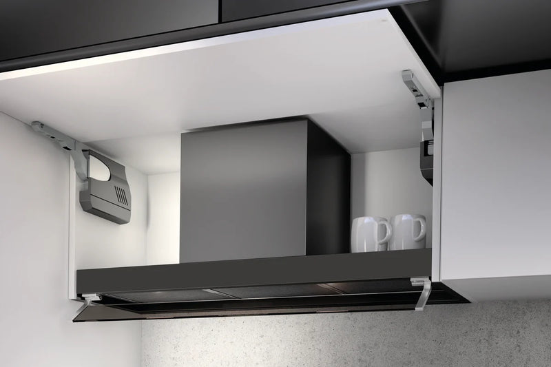 Airforce F300 120cm Built-In Cooker Hood with Touch Controls- Black Finish with Adjustable Glass
