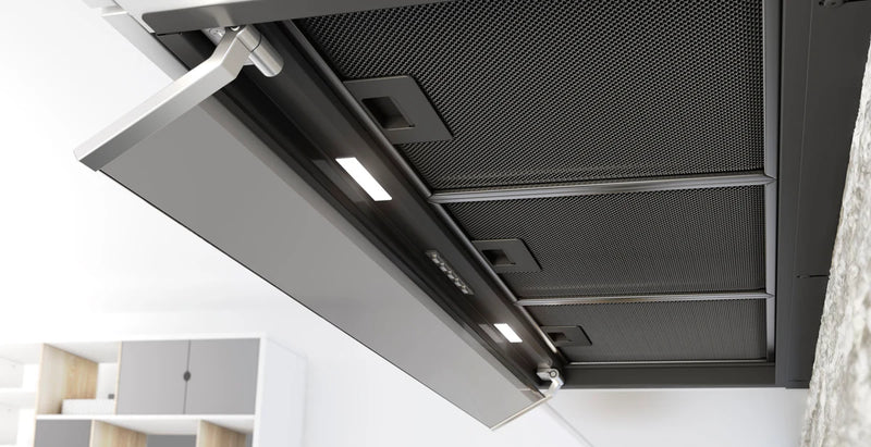 Airforce F300 120cm Built-In Cooker Hood with Touch Controls- Black Finish with Adjustable Glass