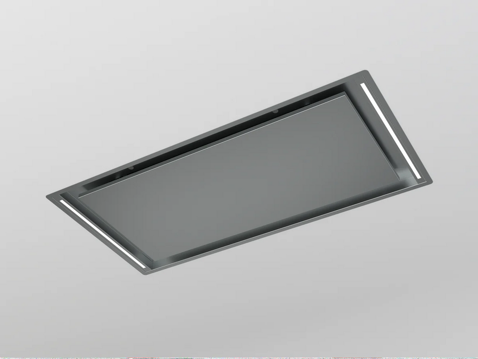 Airforce Silhouette 100cm Ceiling Mounted Cooker hood with Flat Motor- Stainless Steel Finish