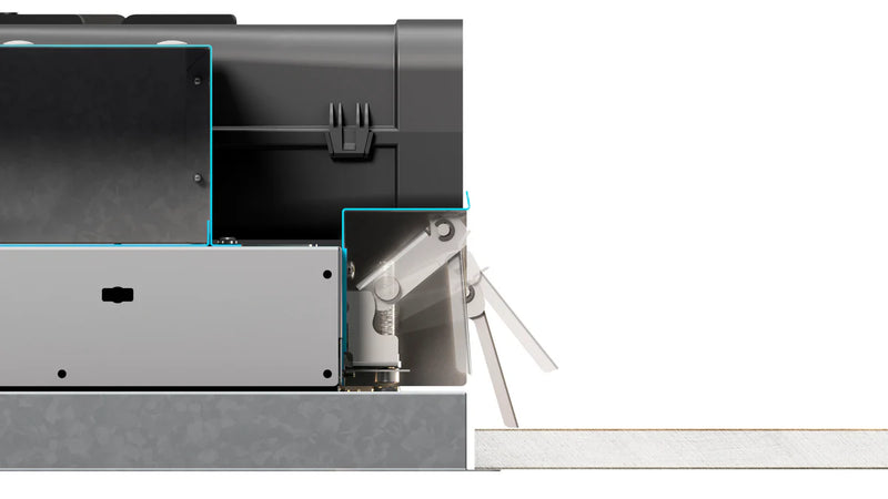 Airforce Silhouette 100cm Ceiling Mounted Cooker hood with Flat Motor- Stainless Steel Finish