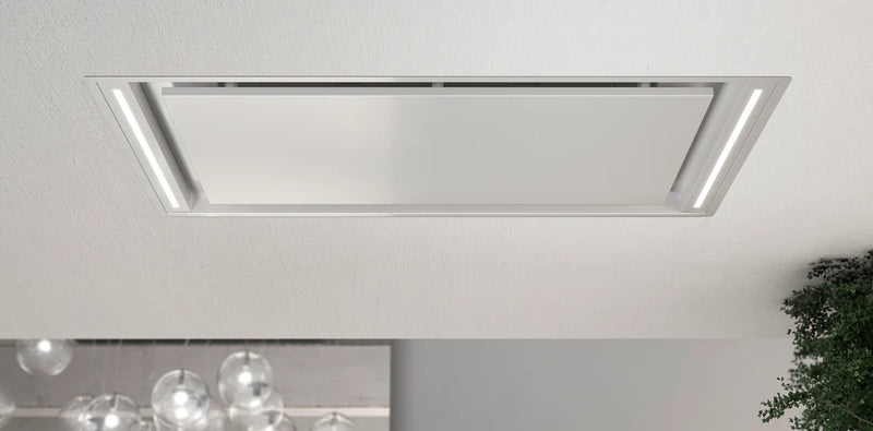Airforce Silhouette Easy Up 100cm Ceiling Mounted Cooker Hood In White Steel Finish