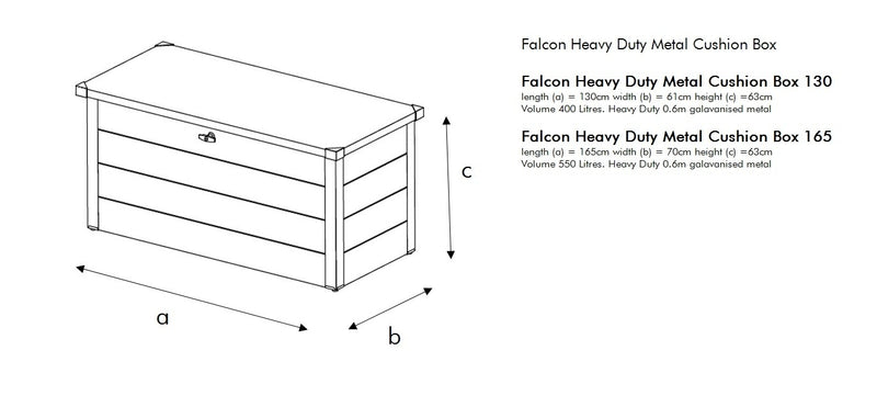 Falcon Heavy Duty Metal Cushion Storage Box 130 – PB-BA2