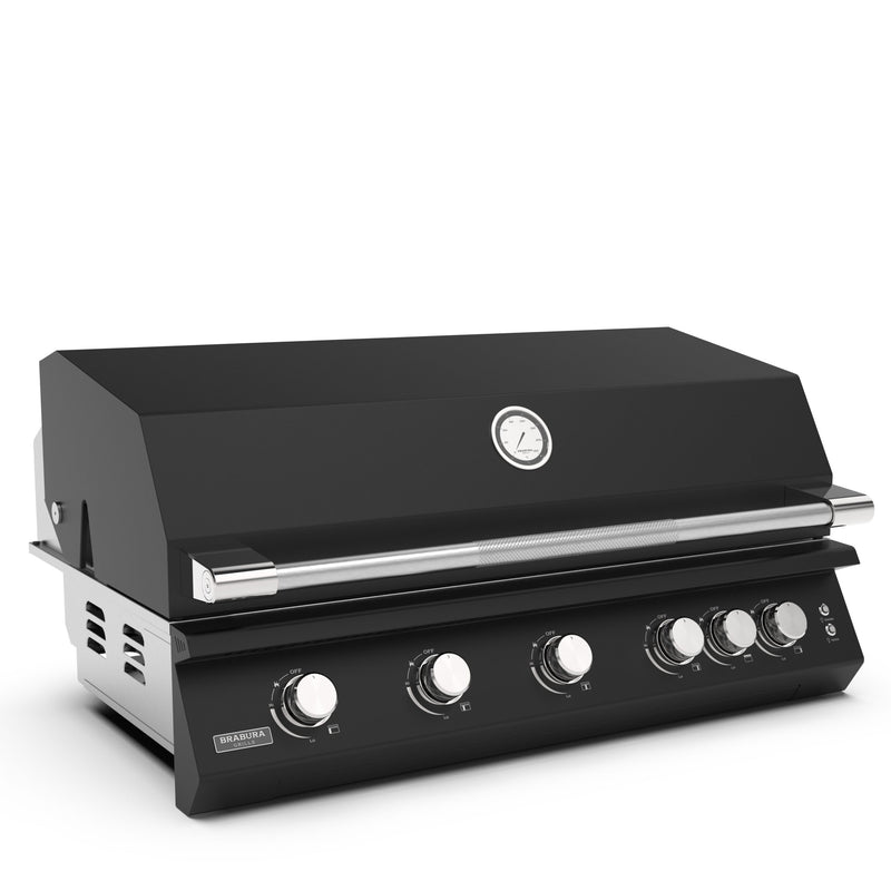 Brabura Fusion 500 Matte Black Built-In Gas BBQ Built in