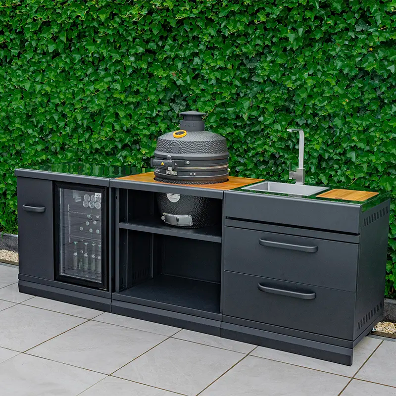 GRLLR Outdoor Kitchen Kamado Fridge and Sink stove| Full length 3.2M