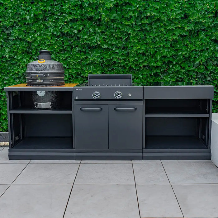 GRLLR Outdoor Kitchen Kamado Stove and Open shelve